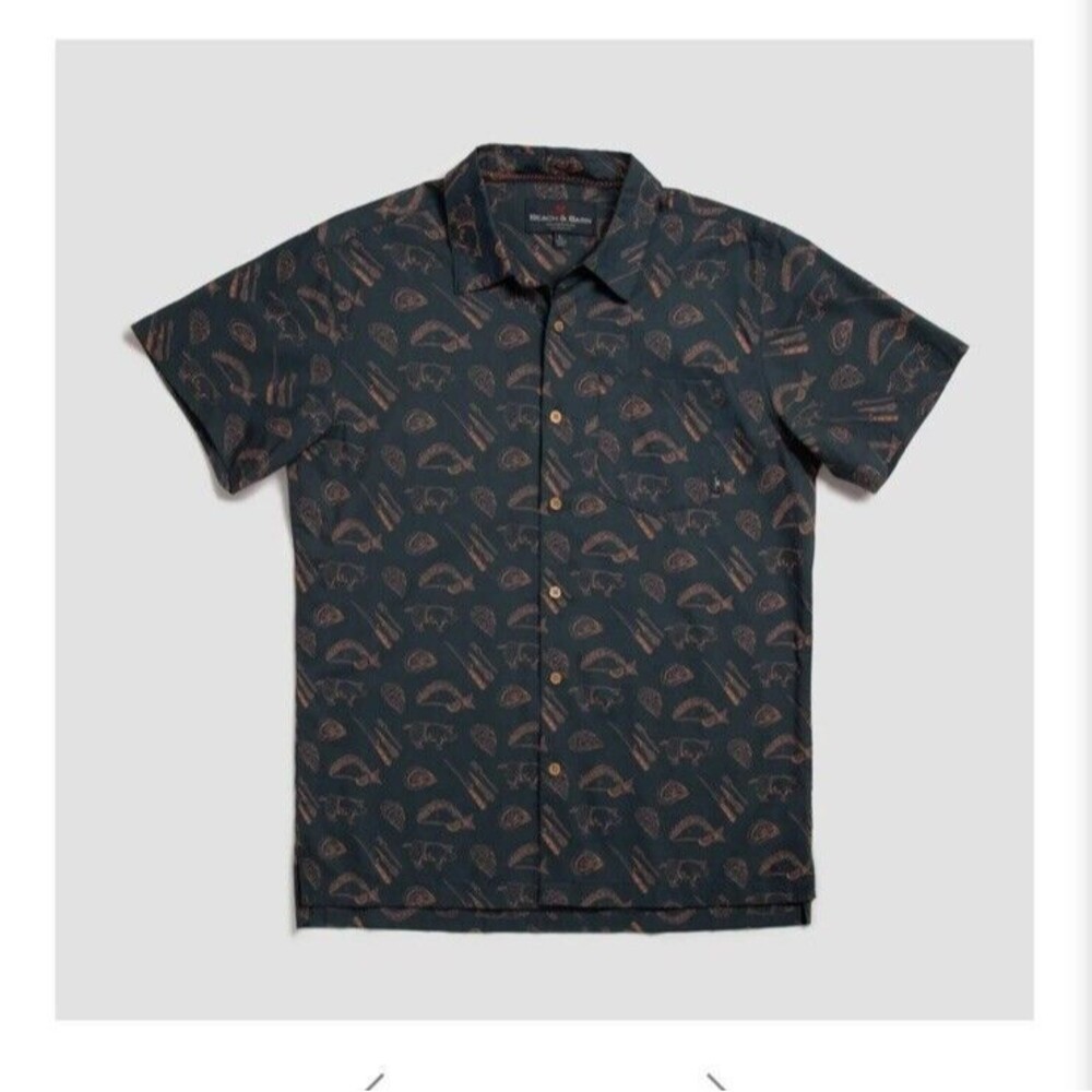 Beach & barn button down shirt Surf 'n Turf Woven Shirt Seafarer‎ - size Small